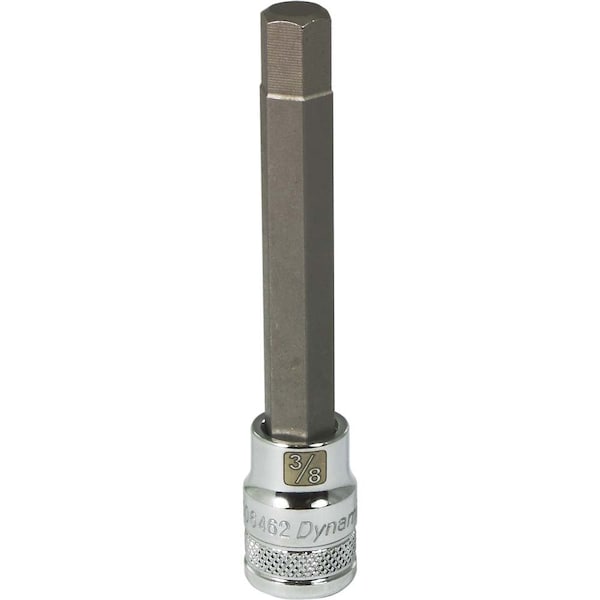 Tools 3/8" Drive SAE Hex Head, 3/8" Long Bit, Chrome Finish Socket
